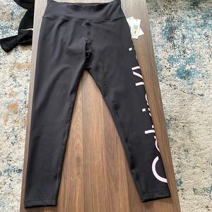 Calvin Klein leggings with pink writing